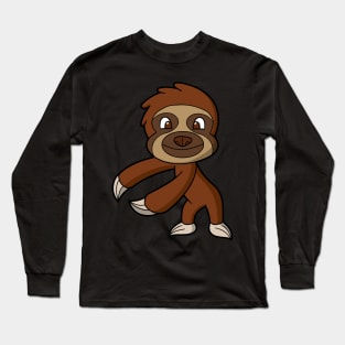 Flossing Sloth Cute Funny Dance Animal Long Sleeve T-Shirt